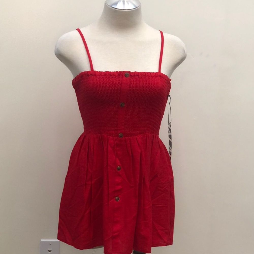 Red mini dress
